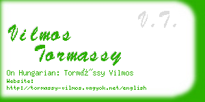 vilmos tormassy business card